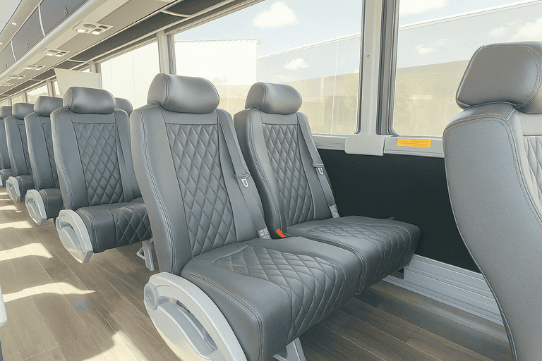 interior of Mobile Minibus Company charter bus