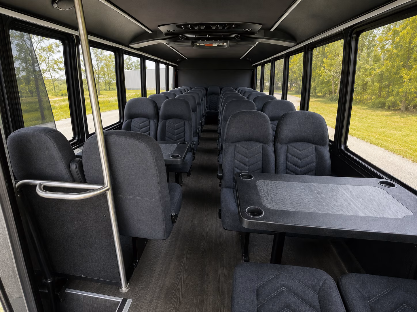 mobile 18 passenger minibus inside