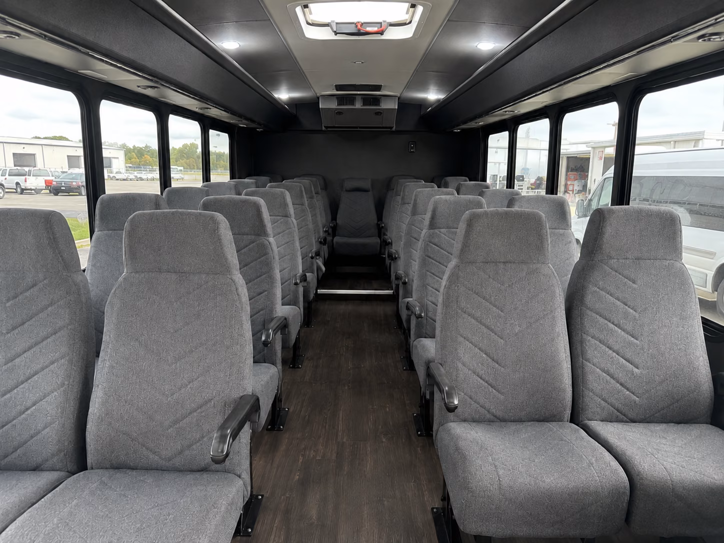 mobile 18 passenger minibus interior