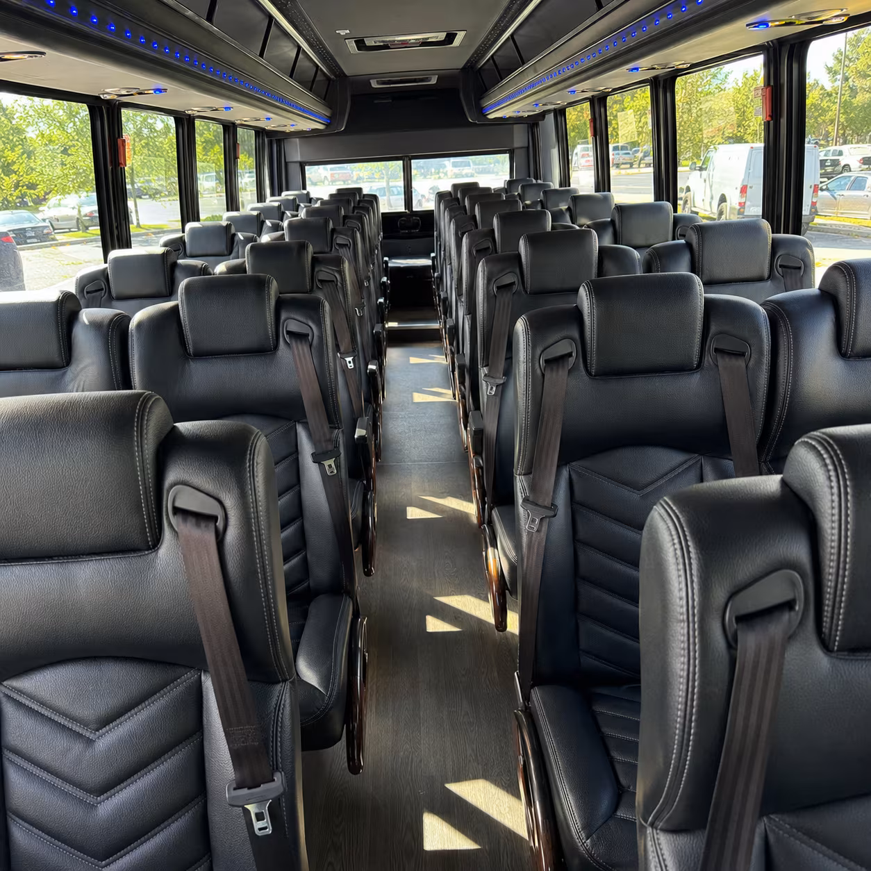 mobile 25 passenger minibus interior