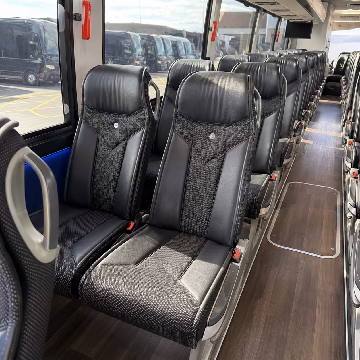 mobile 40 passenger charter bus interior