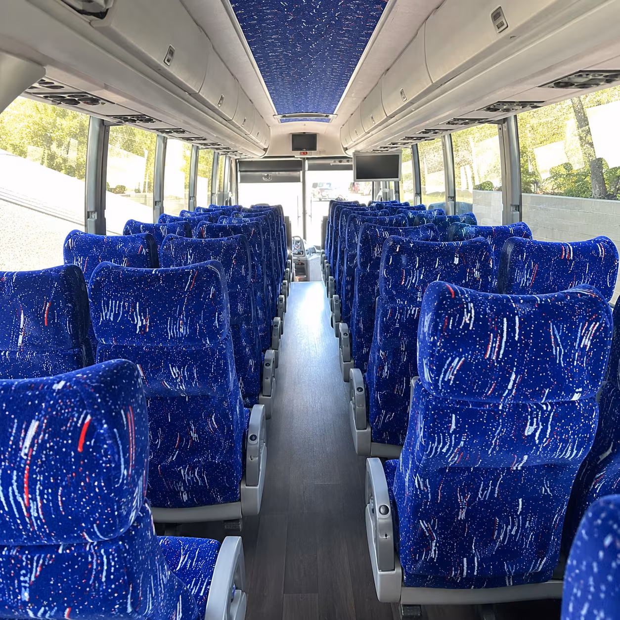 mobile 50 passenger charter bus interior