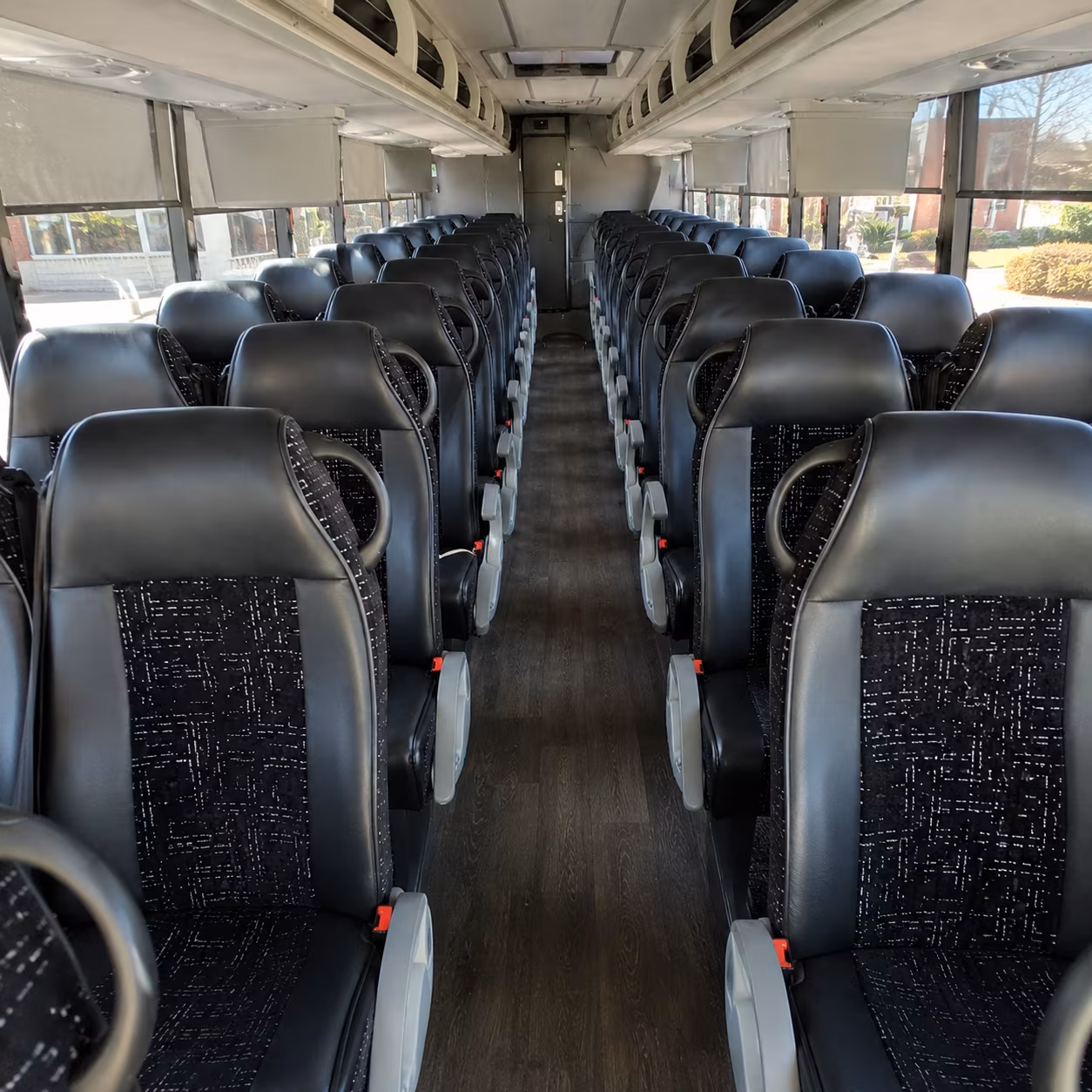 mobile 54 passenger charter bus inside